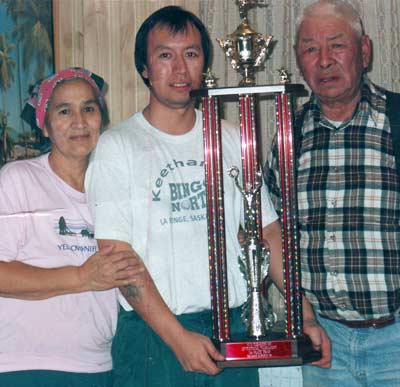 The Community Center is named in honor of the late, Jonas Roberts. Picture of him and his parents.