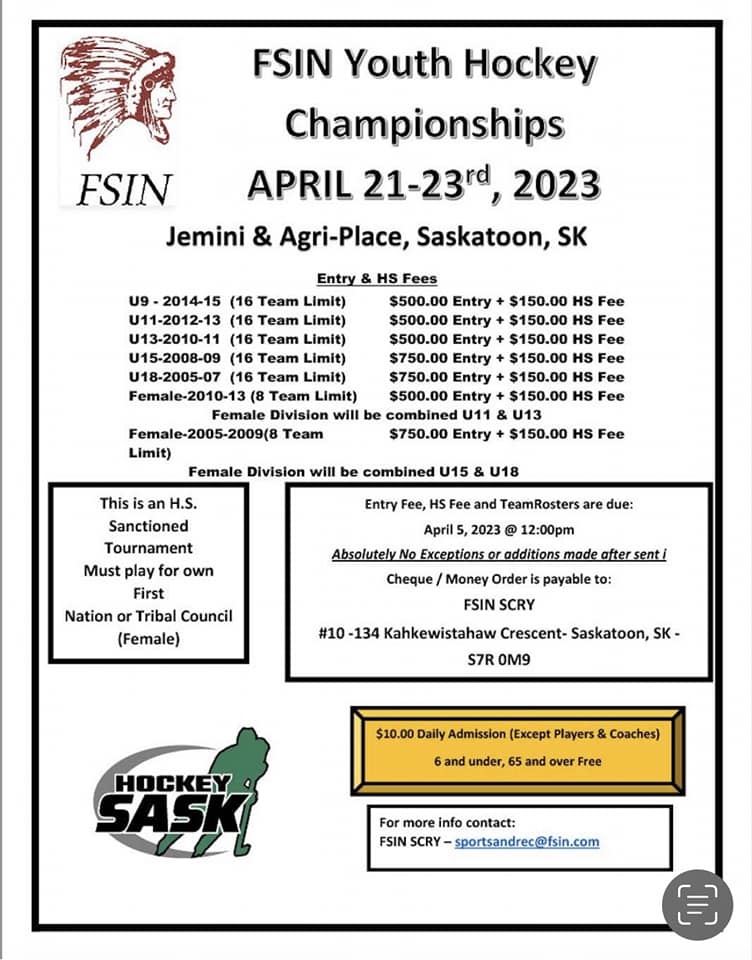2023 FSIN Youth Hockey Championships JRMCC Sport, Culture and